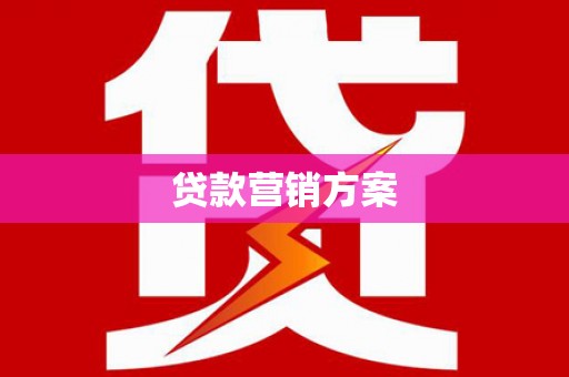 耀州贷款营销方案