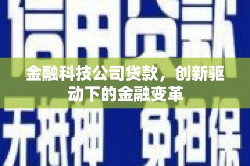 措勤金融科技公司贷款，创新驱动下的金融变革