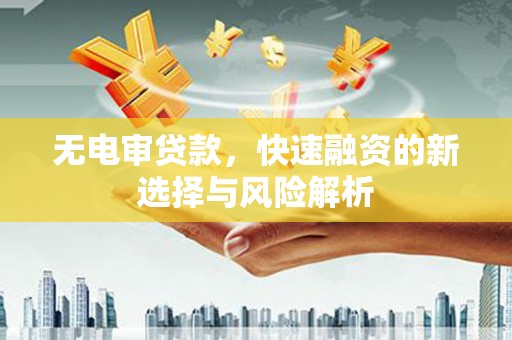 顺平无电审贷款，快速融资的新选择与风险解析