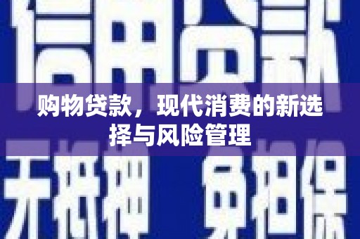 璧山购物贷款，现代消费的新选择与风险管理