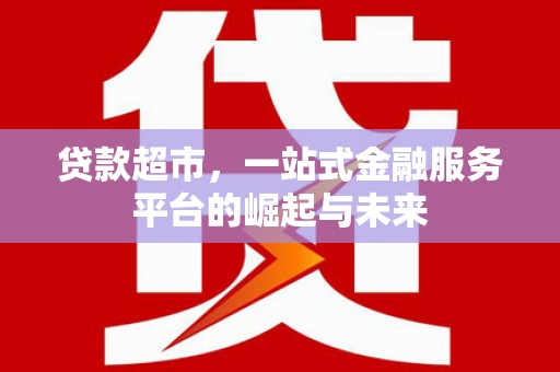洞口贷款超市，一站式金融服务平台的崛起与未来