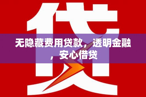 泾县无隐藏费用贷款，透明金融，安心借贷