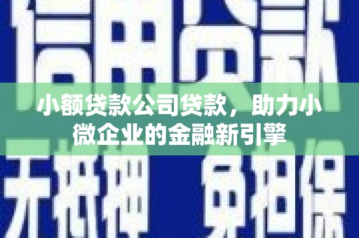 烈山小额贷款公司贷款，助力小微企业的金融新引擎